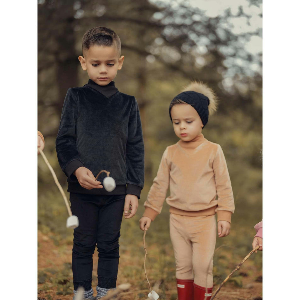 Baby Boys Velour High Collar V-Neck 2-Piece Lounge Set
